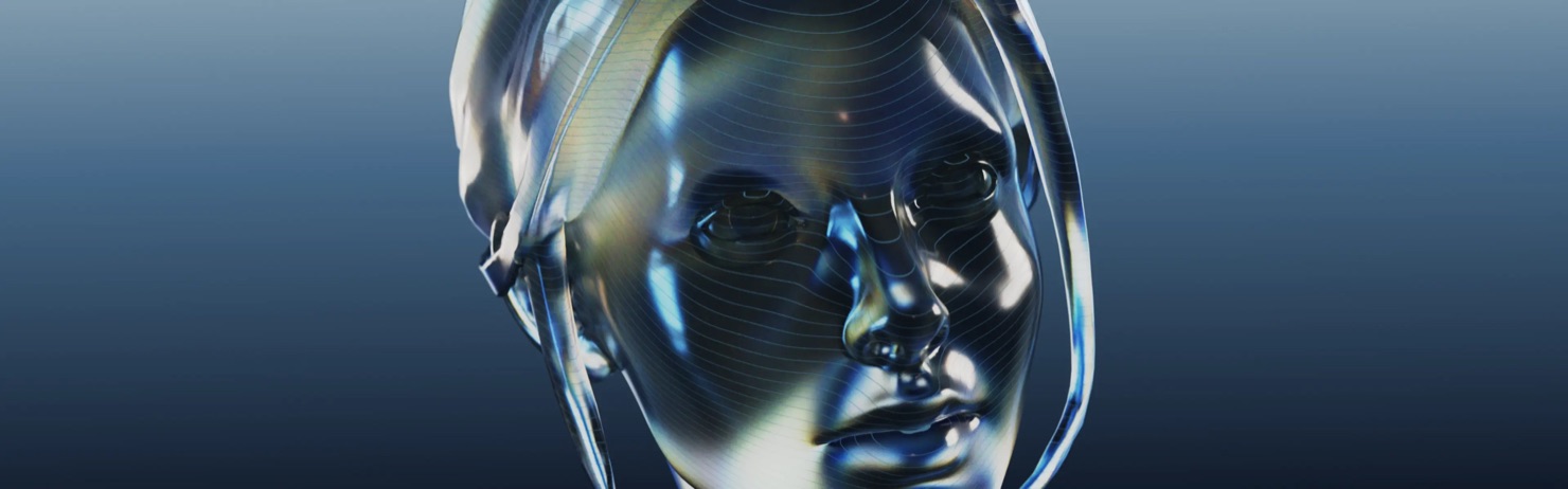 Chrome 3D concept render — visualising UX design trends 2026 for SaaS and FinTech products