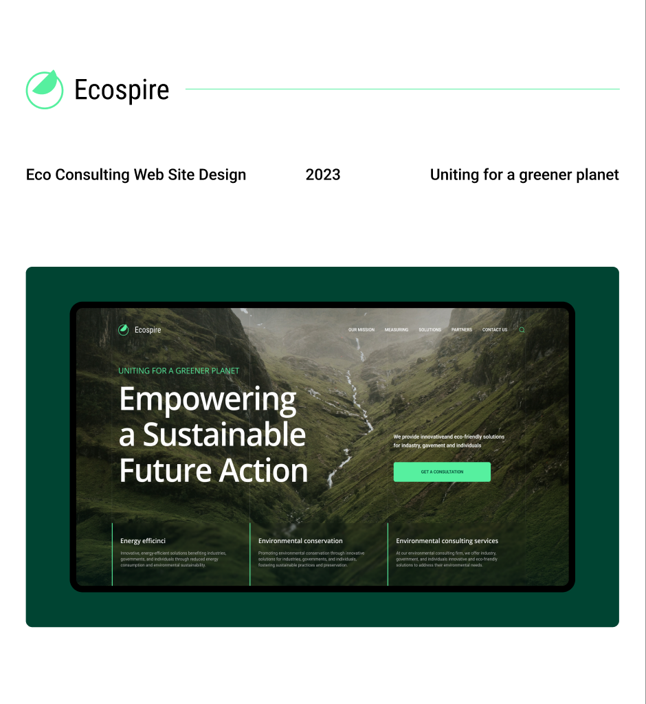 Ecospire environmental consulting web design UX UI case study