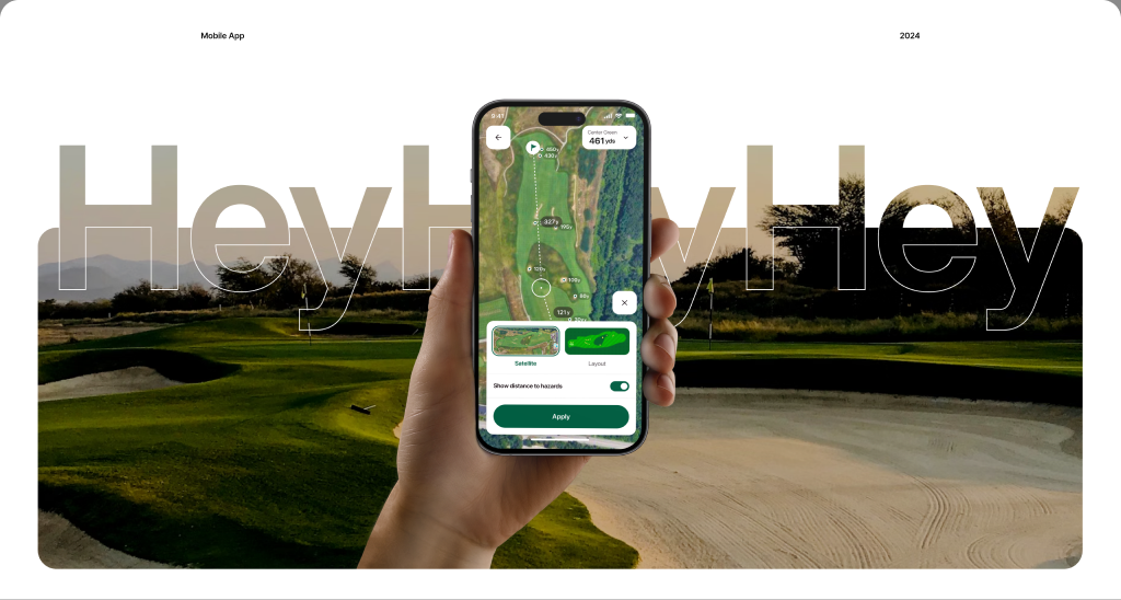 Hey Caddie golf mobile app UX UI design case study