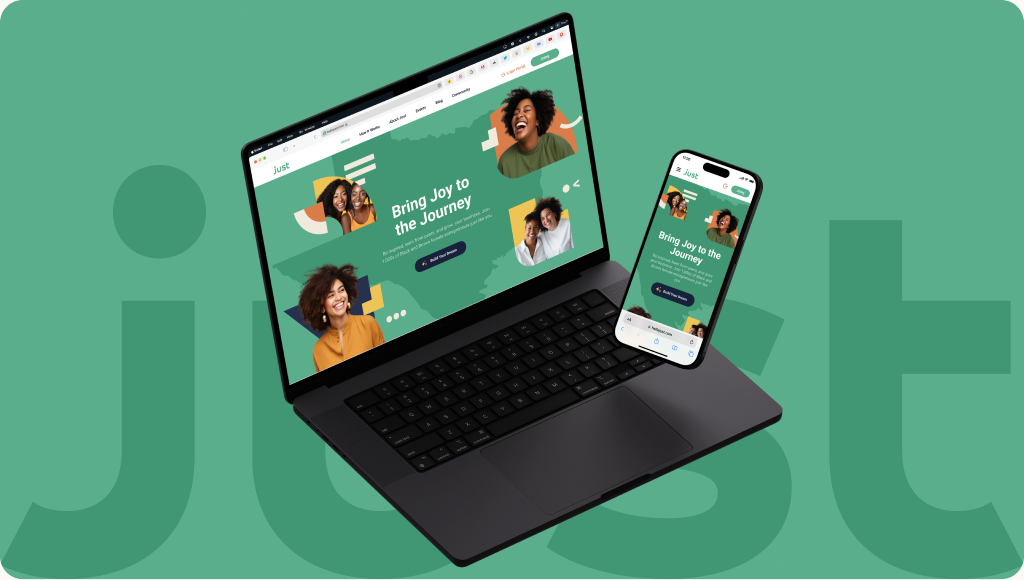 Just social enterprise website UX UI design case study