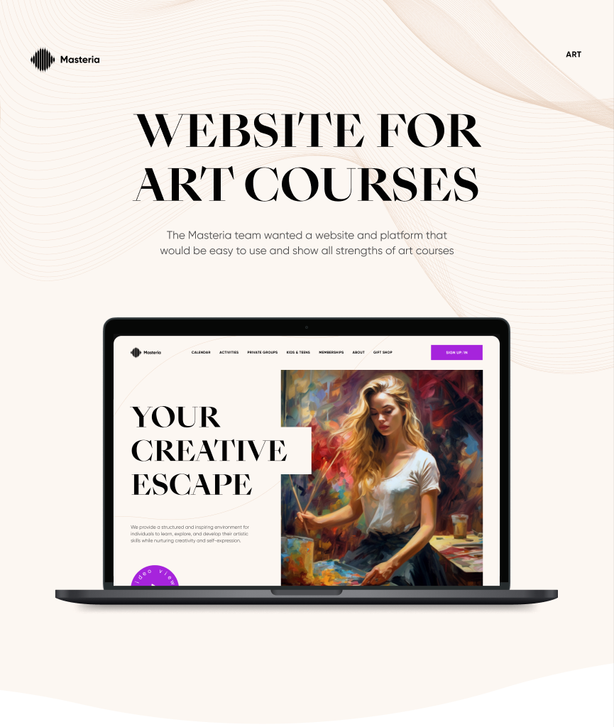 Masteria art experiences web design UX UI case study