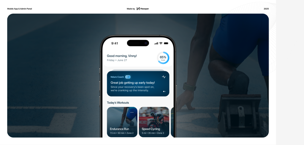 Nduro endurance fitness mobile app UX UI design case study